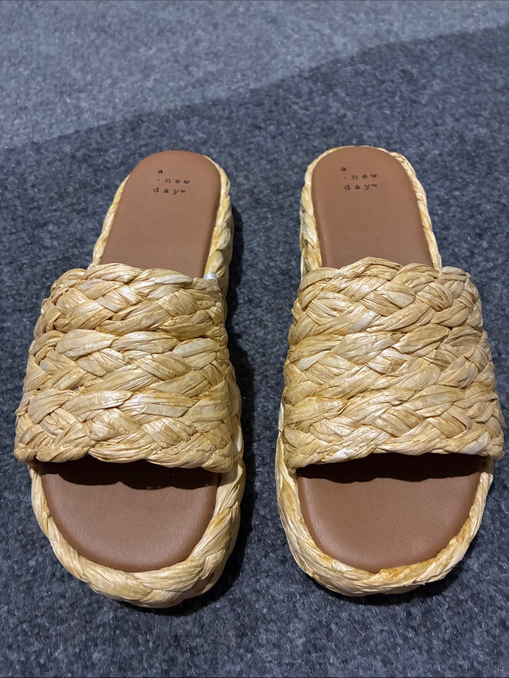 👠 a new day Braided Slide Sandals in Natural Tan